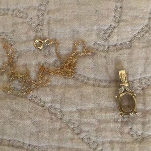 *SOLD* Gold 10k chain and diamond snap in pendant